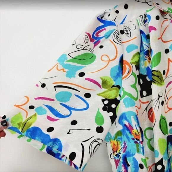 Leo Danal Vintage Belted Short Sleeve Button Down Celebration Dress - Picture 5 of 12